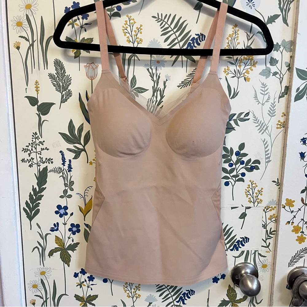 Honeylove CrossOver Cami Tank Small Sand Nude Shapewear Wireless Bra TPCM00005